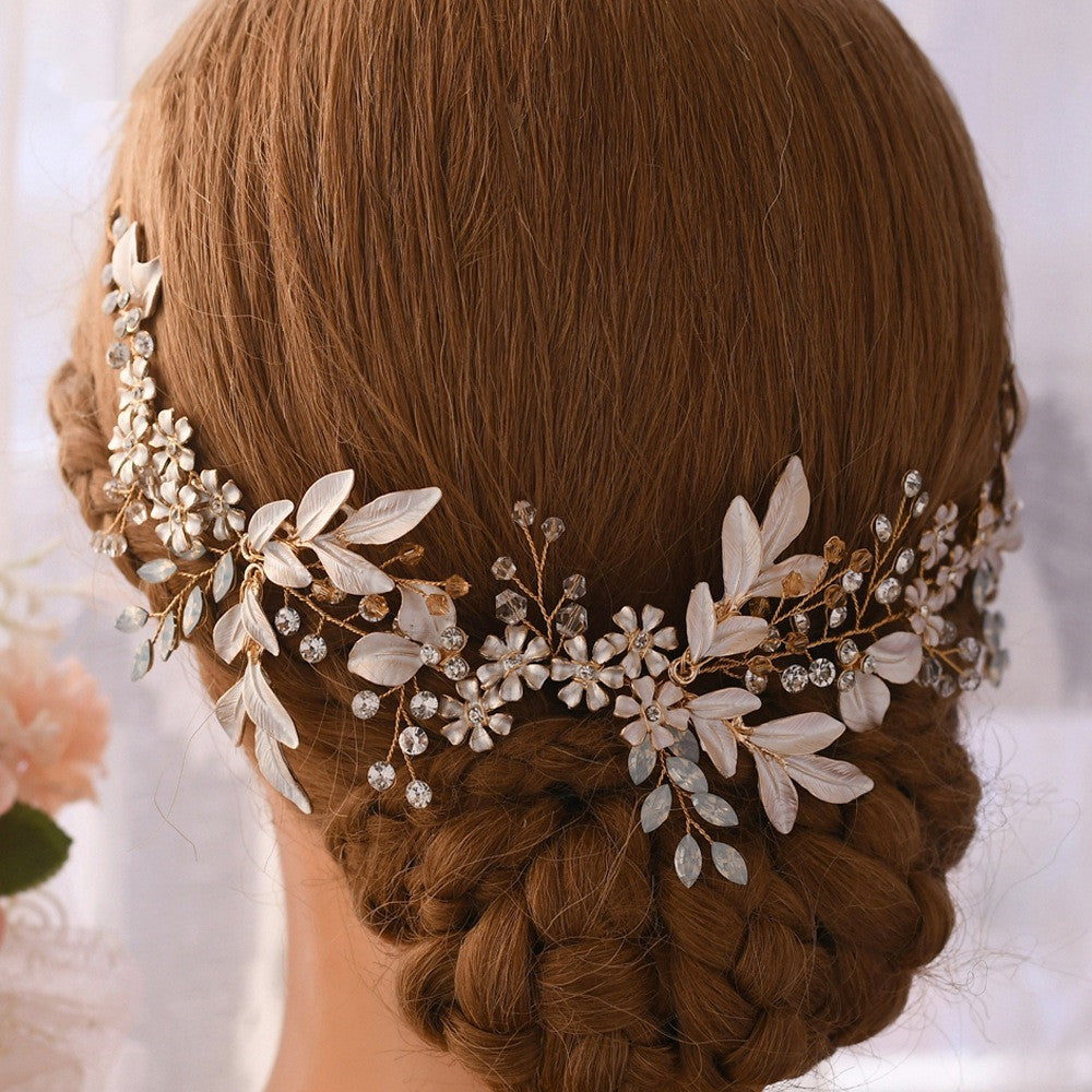 Gold Color handmade flower hair ornament