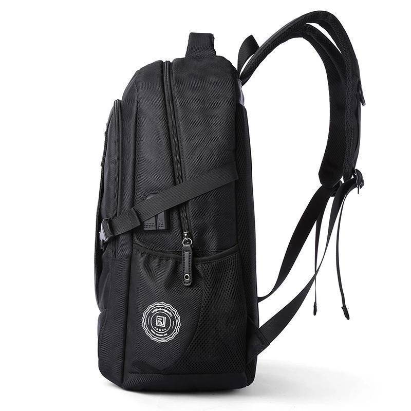 0262 New Waterproof Black Backpack with USB and Phone Ports