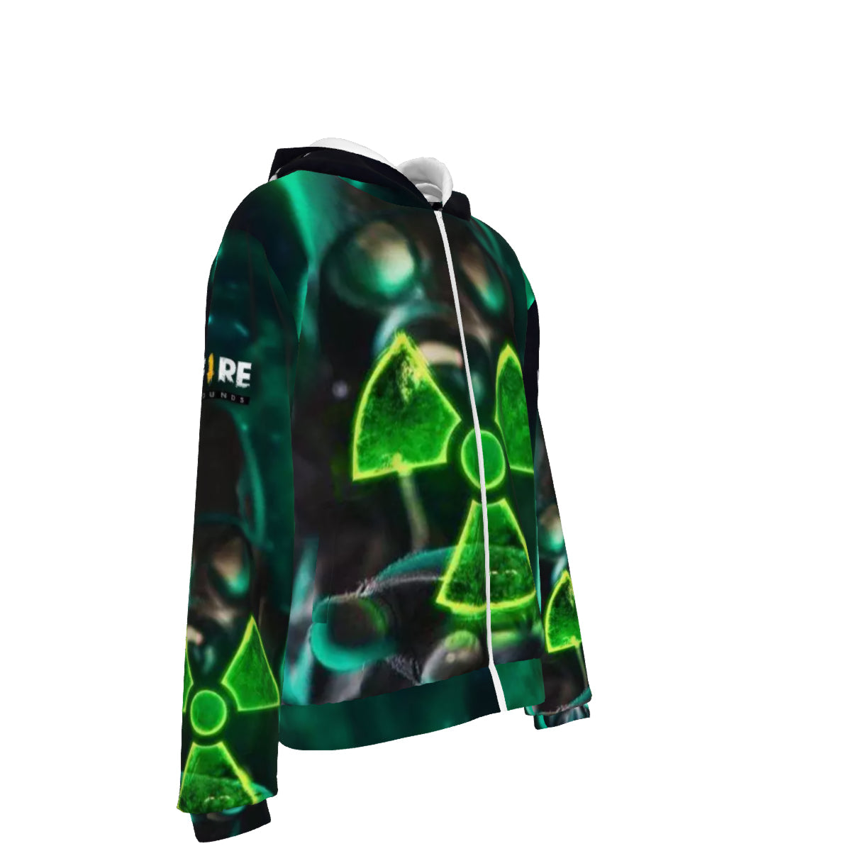 All-Over Print Unisex Heavy Fleece Zip Up Hoodie Free Fire Green Radioactive