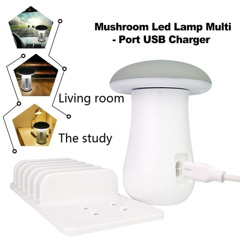 MULTI-PORT FAST CHARGING DOCK & LAMP (5 PORTS)