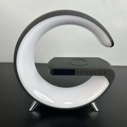 N69 Creative Gift Alarm Clock, Mobile Phone Multifunction 15W Wireless Charger With Speaker, Colorful Night Lamp