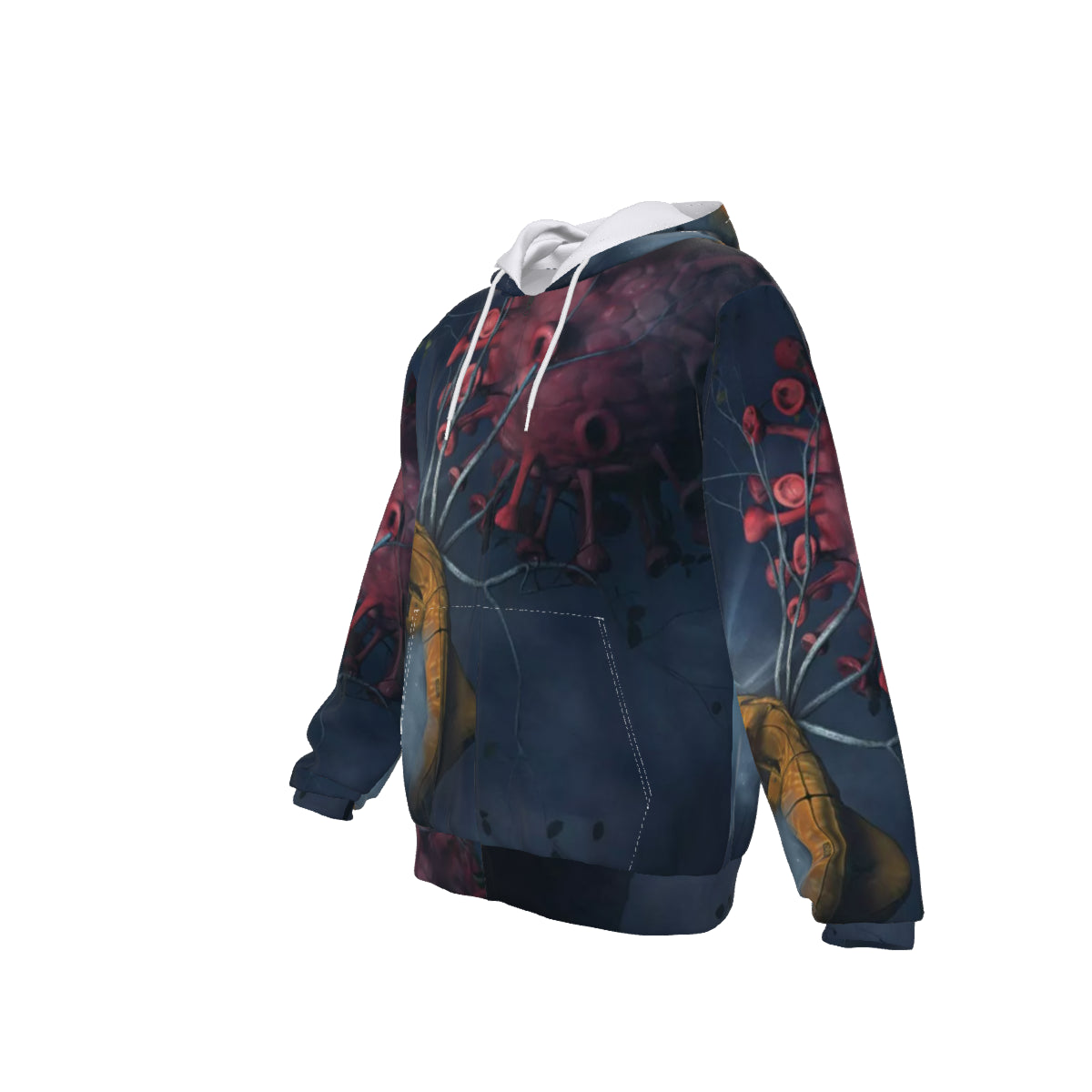All-Over Print Zip Up Hoodie With Pocket