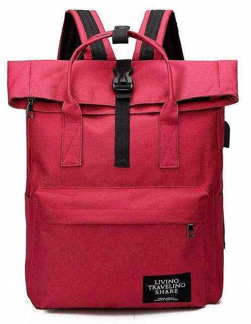 New fashion Canvas Ladies Backpack with External USB Port