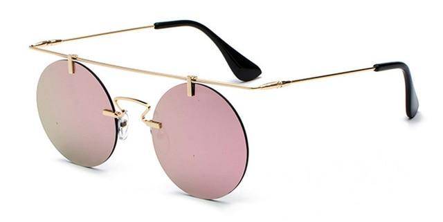 Super Light Weight Rimless Round Sunglasses