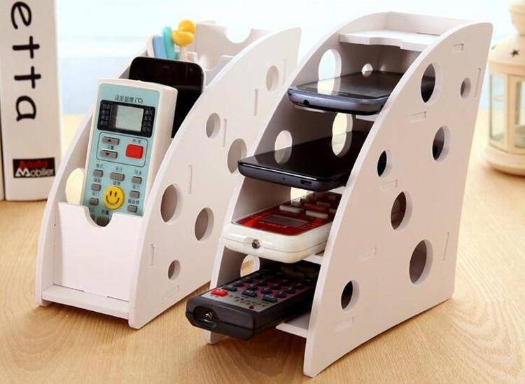 Wooden Stand for Storing Control Panels and Mobile Phones