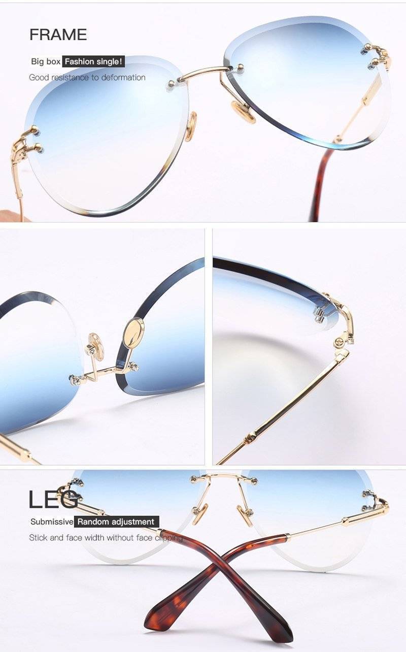 New Rimless Sunglasses Drops Style uv400
