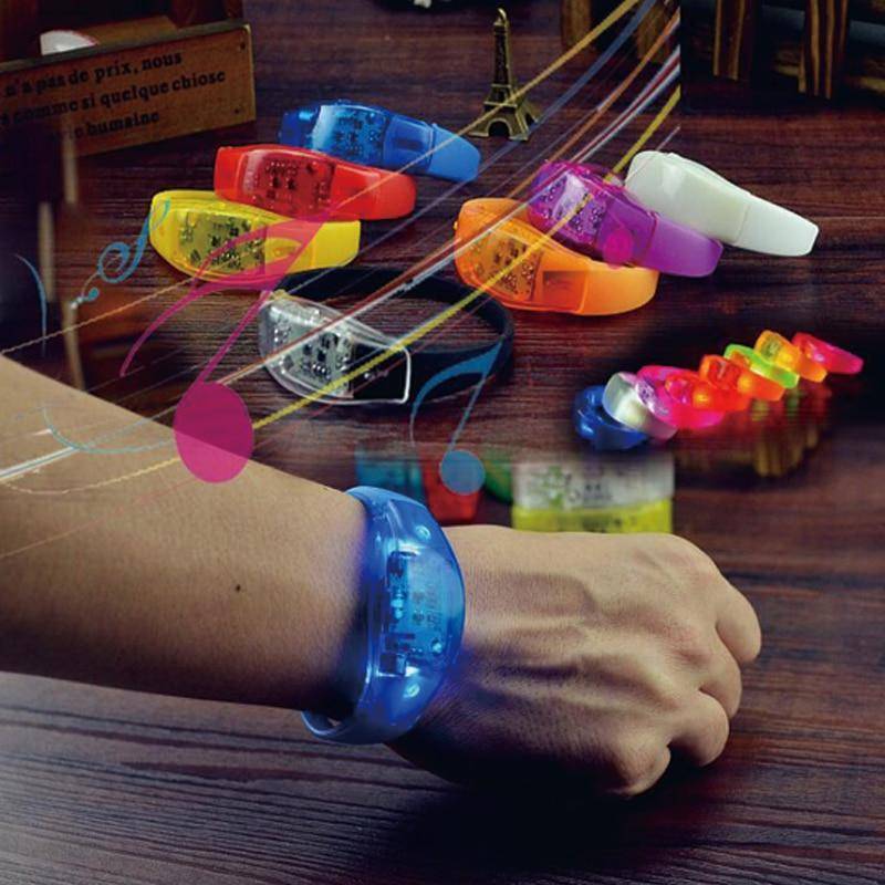 20 pcs Set Voice Activated Sound Control Led Flashing Silicone Bracelet