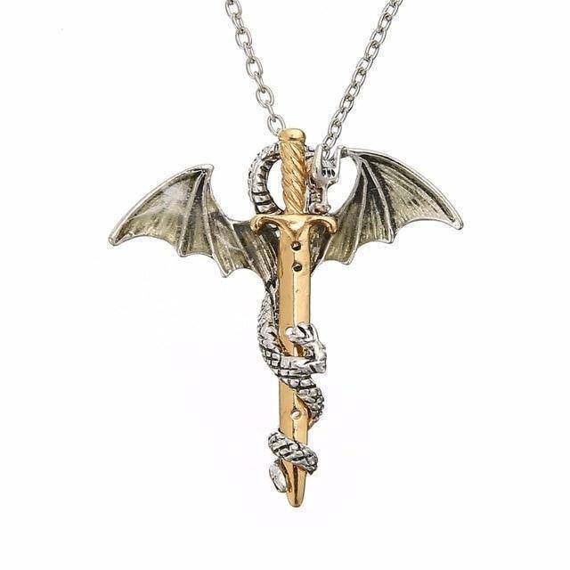 Vintage Luminous Sword Dragon Pendant