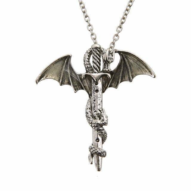 Vintage Luminous Sword Dragon Pendant