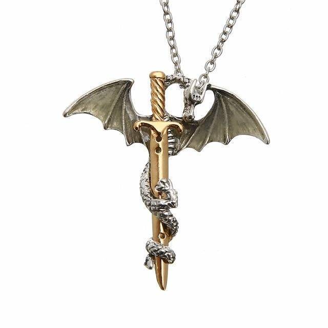 Vintage Luminous Sword Dragon Pendant