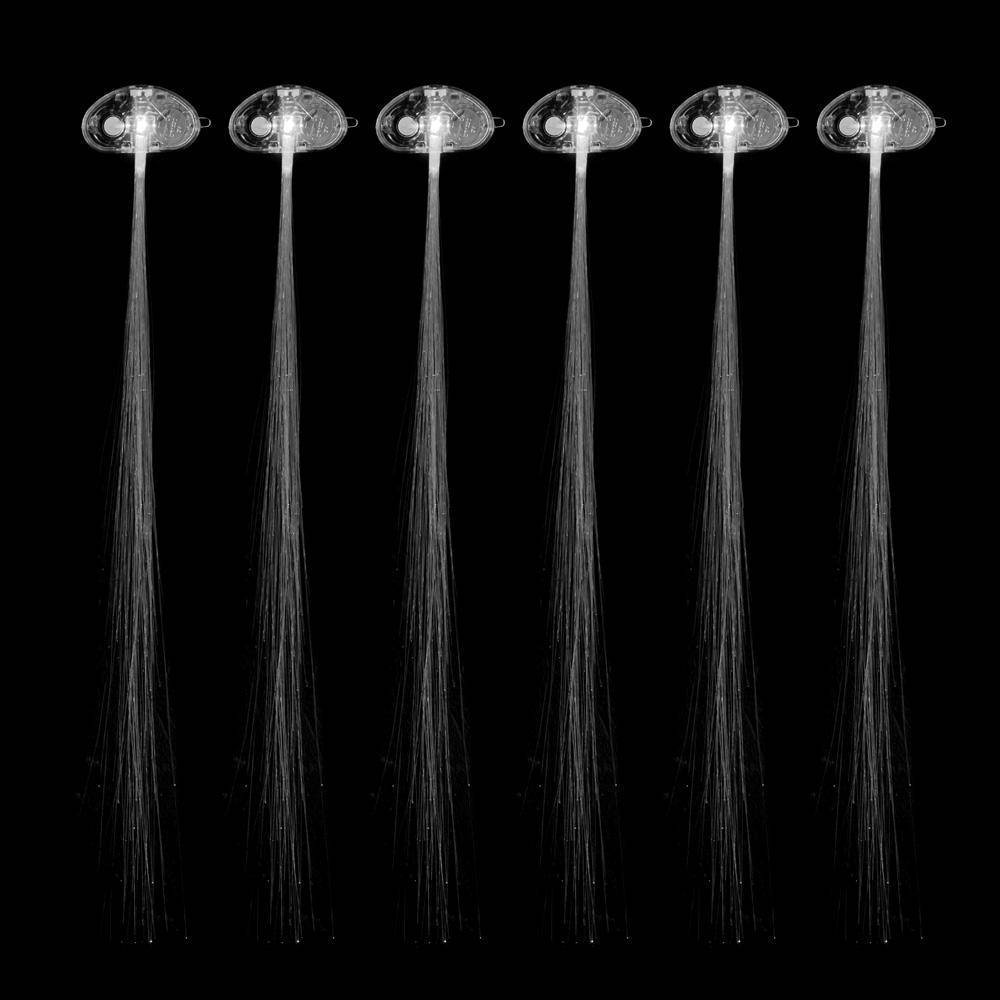 6 Pcs Creative LED Fiber Optic Light Fake Hair