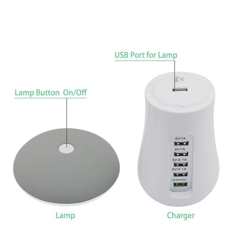 Multi-Port Fast Charging Dock & Lamp (5 PORTS)