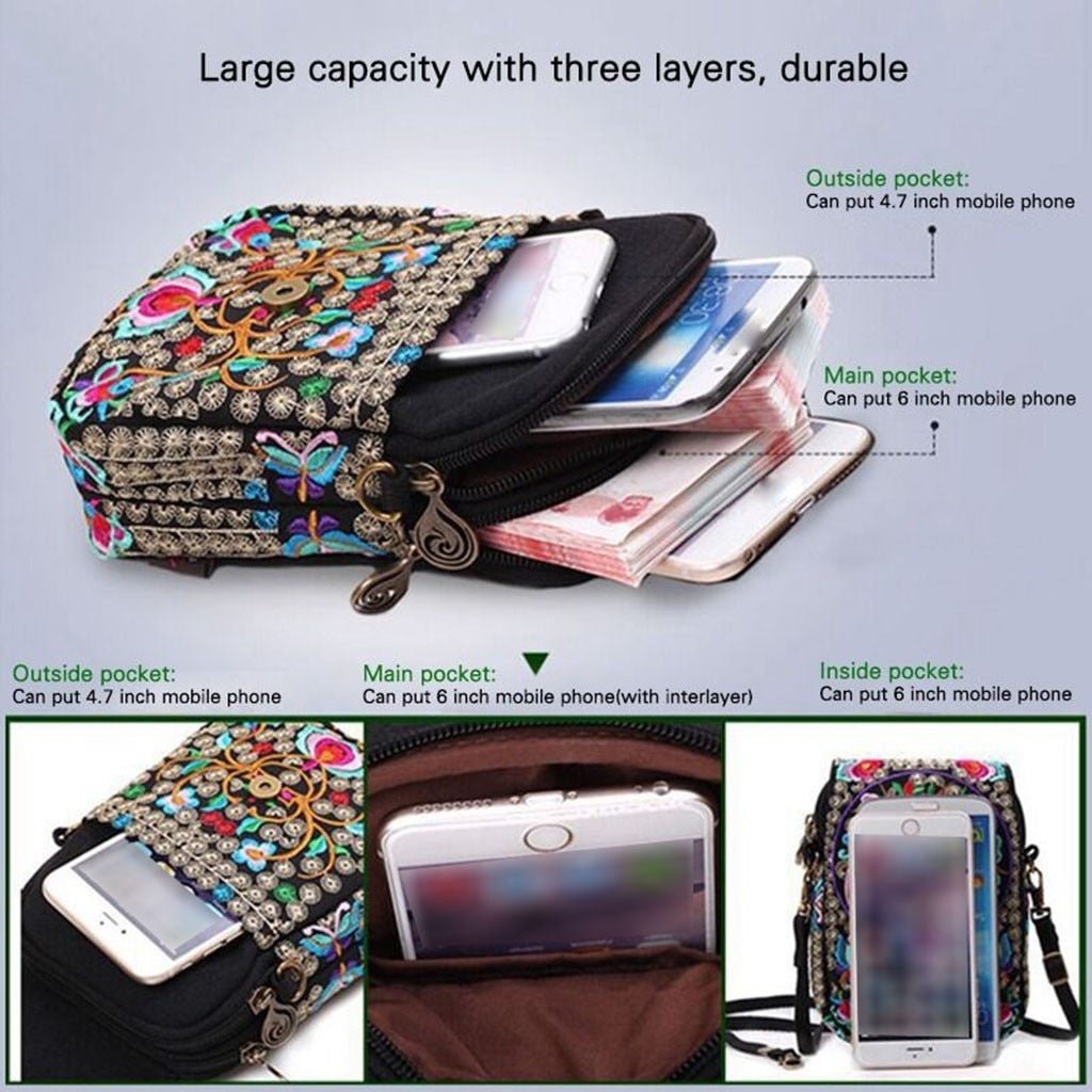 Women's Embroidered Bag Wallet