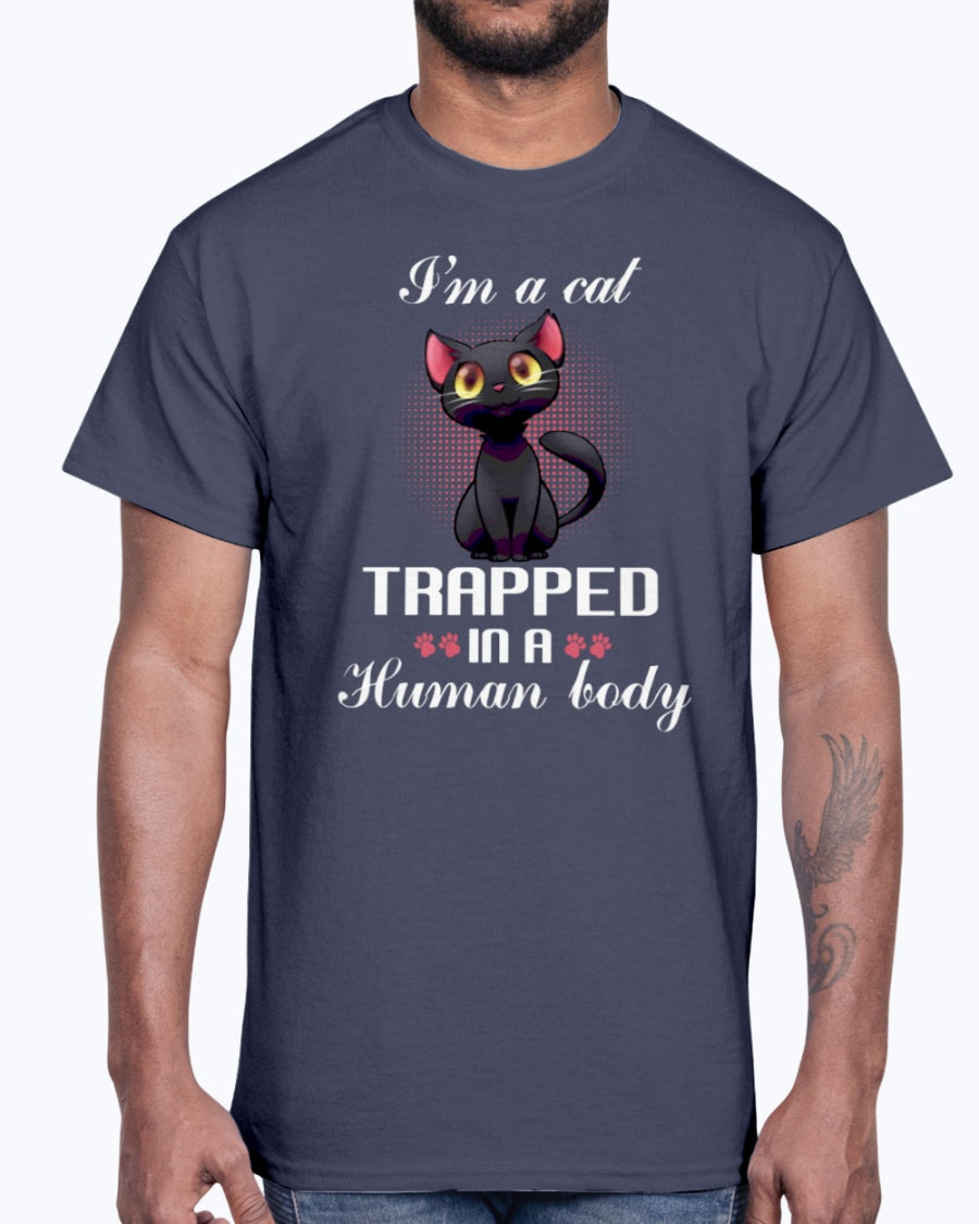 G2000 Unisex Ultra Cotton T-Shirt. I'm a cat trapped in a human body
