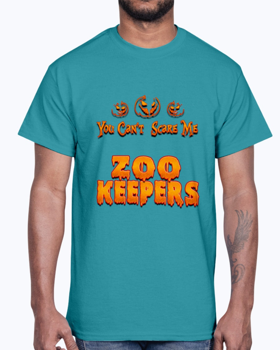 Men's Gildan Ultra Cotton T-Shirt .You Can't Scare Me I Am A Zoo Keepers Halloween