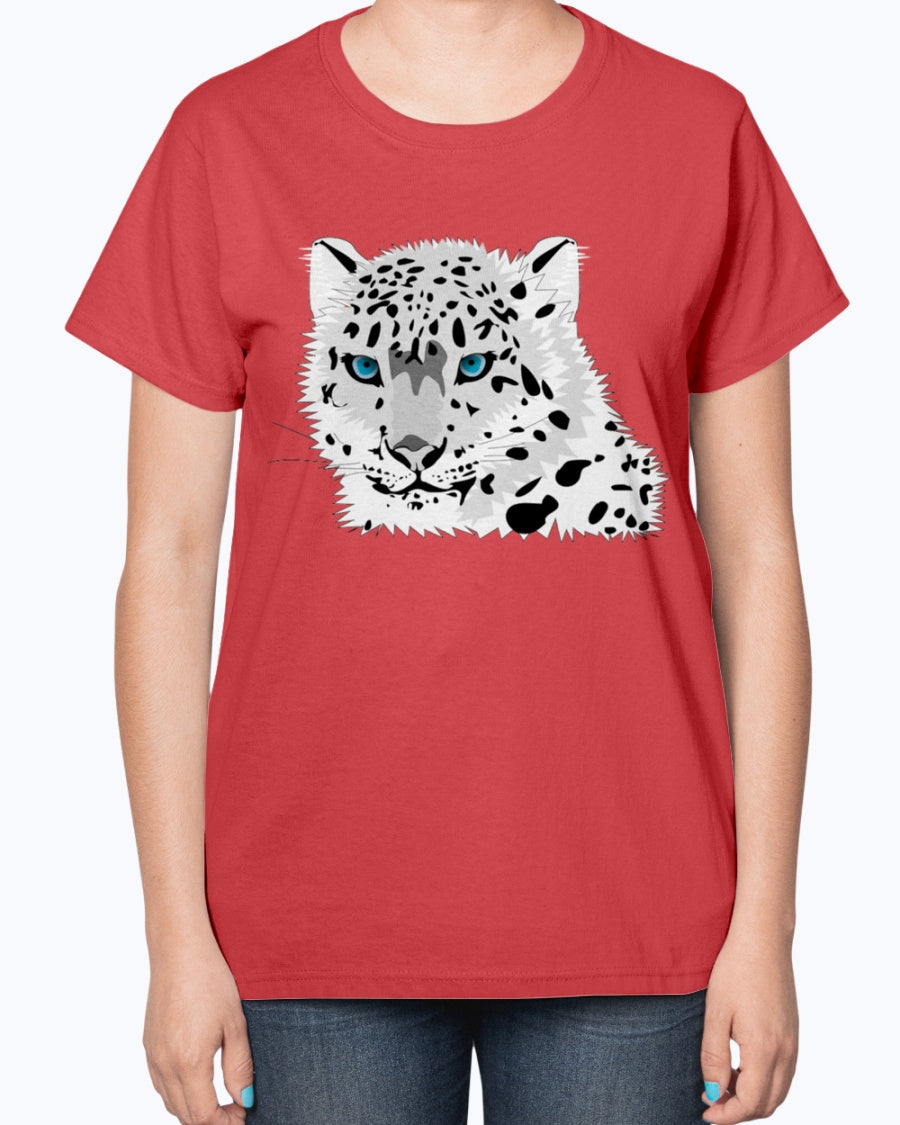 Gildan 2000L Ultra Cotton Ladies T-Shirt 13 colors Dark. Animal snow leopard