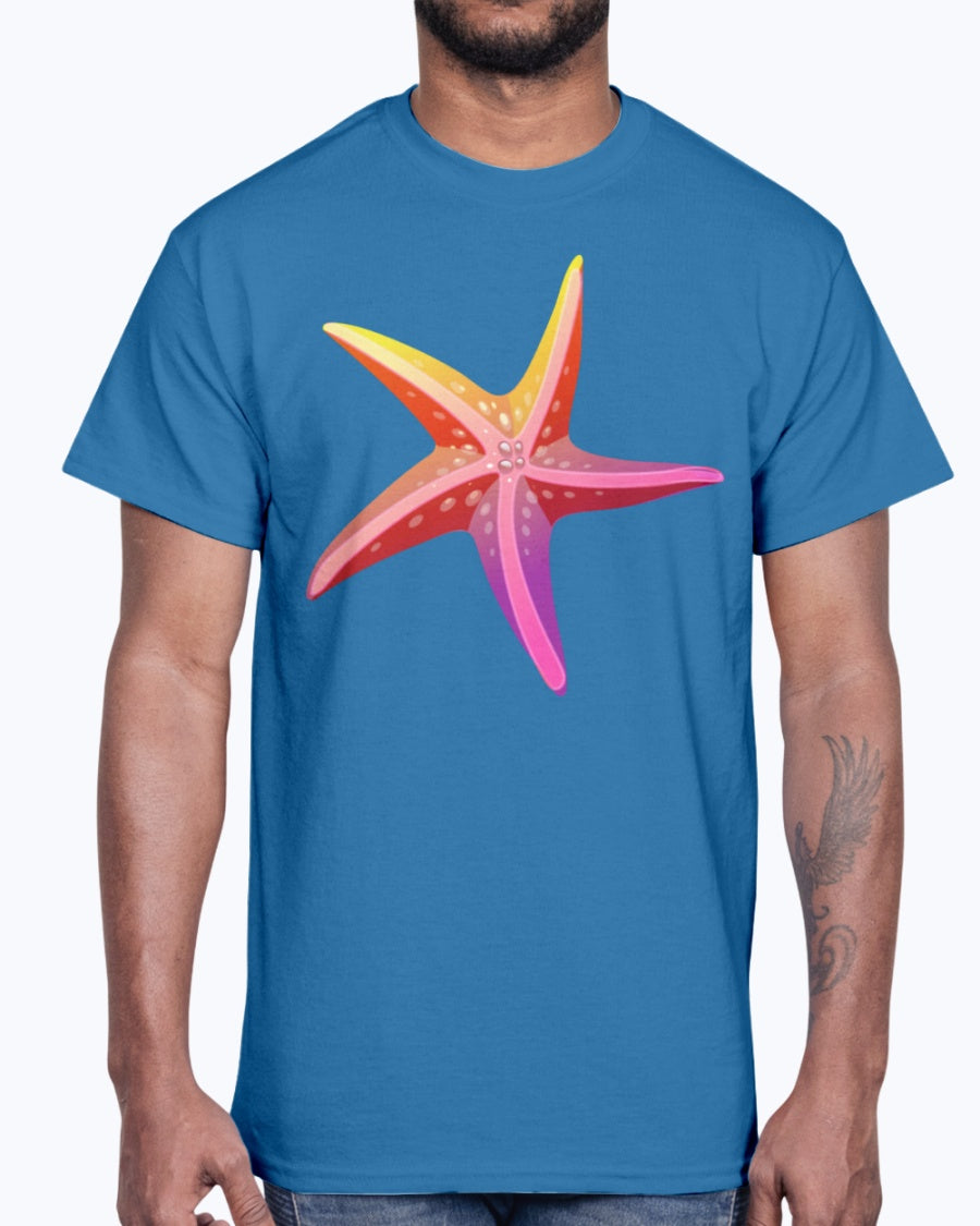 Men's Gildan Ultra Cotton T-Shirt . Sea starfish vector image cool art awesome drawing
