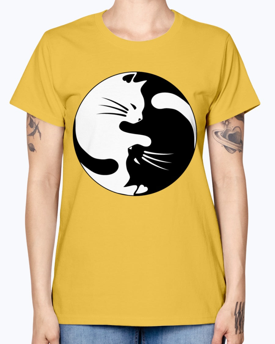 Gildan Ladies Missy T-Shirt Cats yin