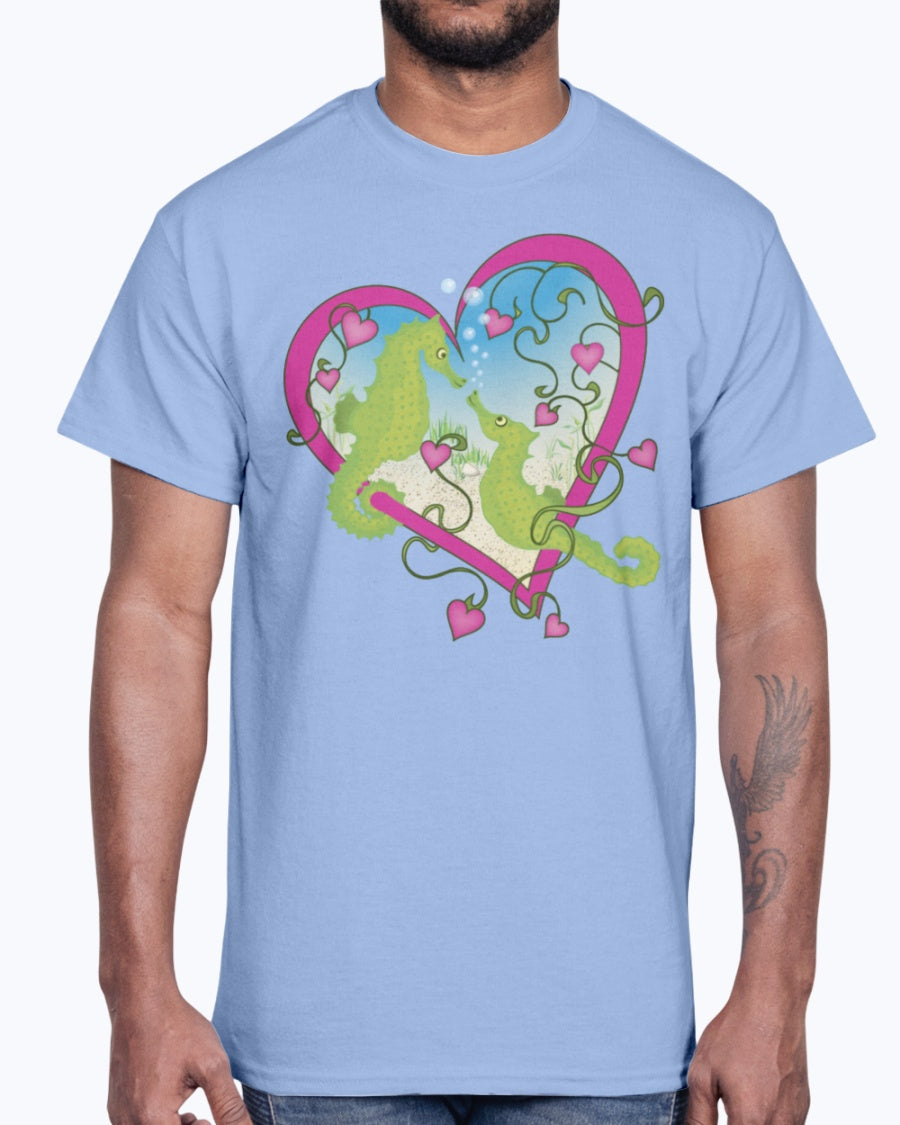 G2000 Unisex Ultra Cotton T-Shirt. Seahorse Love