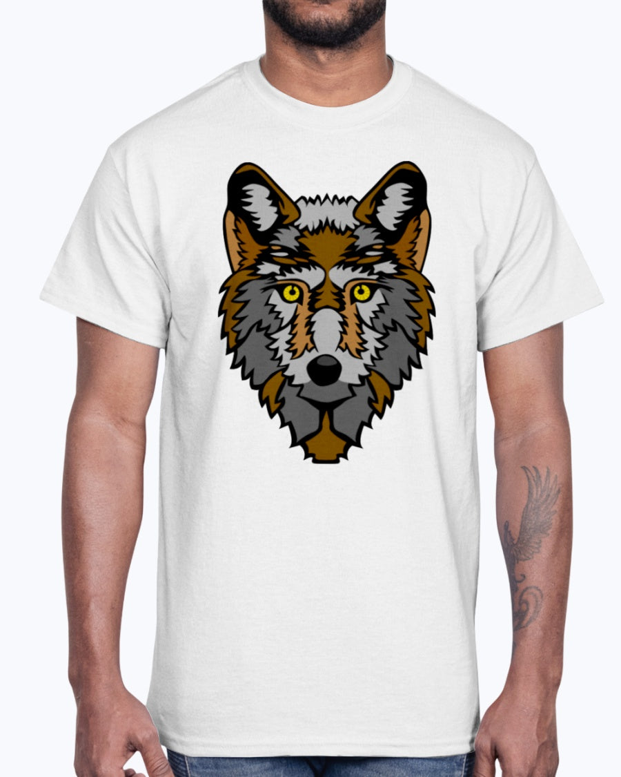 Men's Gildan Ultra Cotton T-Shirt 12 Dark colors Wolf wolfes wolves