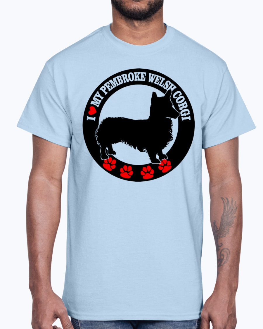Men's Gildan Ultra Cotton T-Shirt I love my welsh corgi