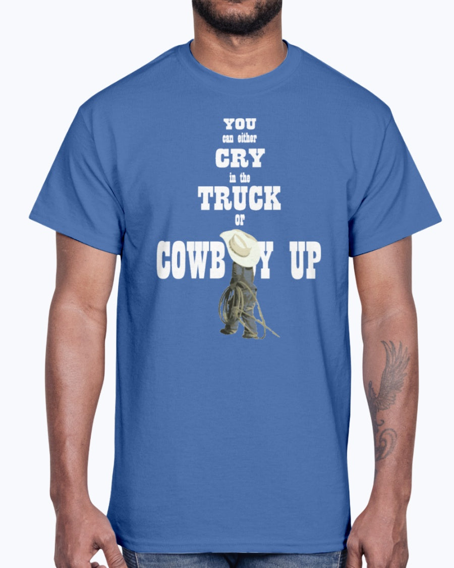 Men's Gildan Ultra Cotton T-Shirt Cowboy up youth