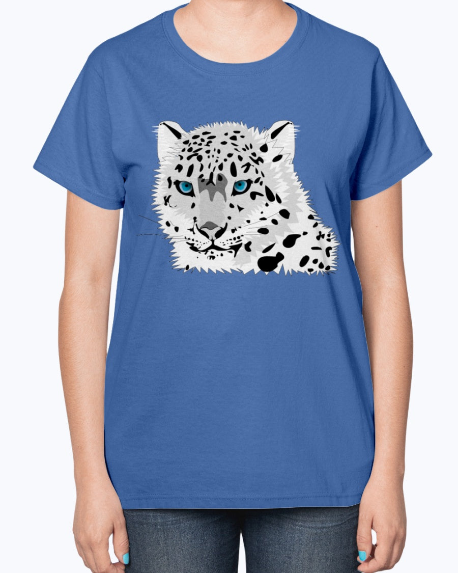 Gildan 2000L Ultra Cotton Ladies T-Shirt 13 colors Dark. Animal snow leopard