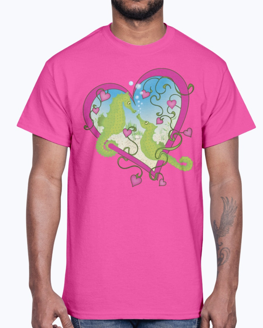G2000 Unisex Ultra Cotton T-Shirt. Seahorse Love