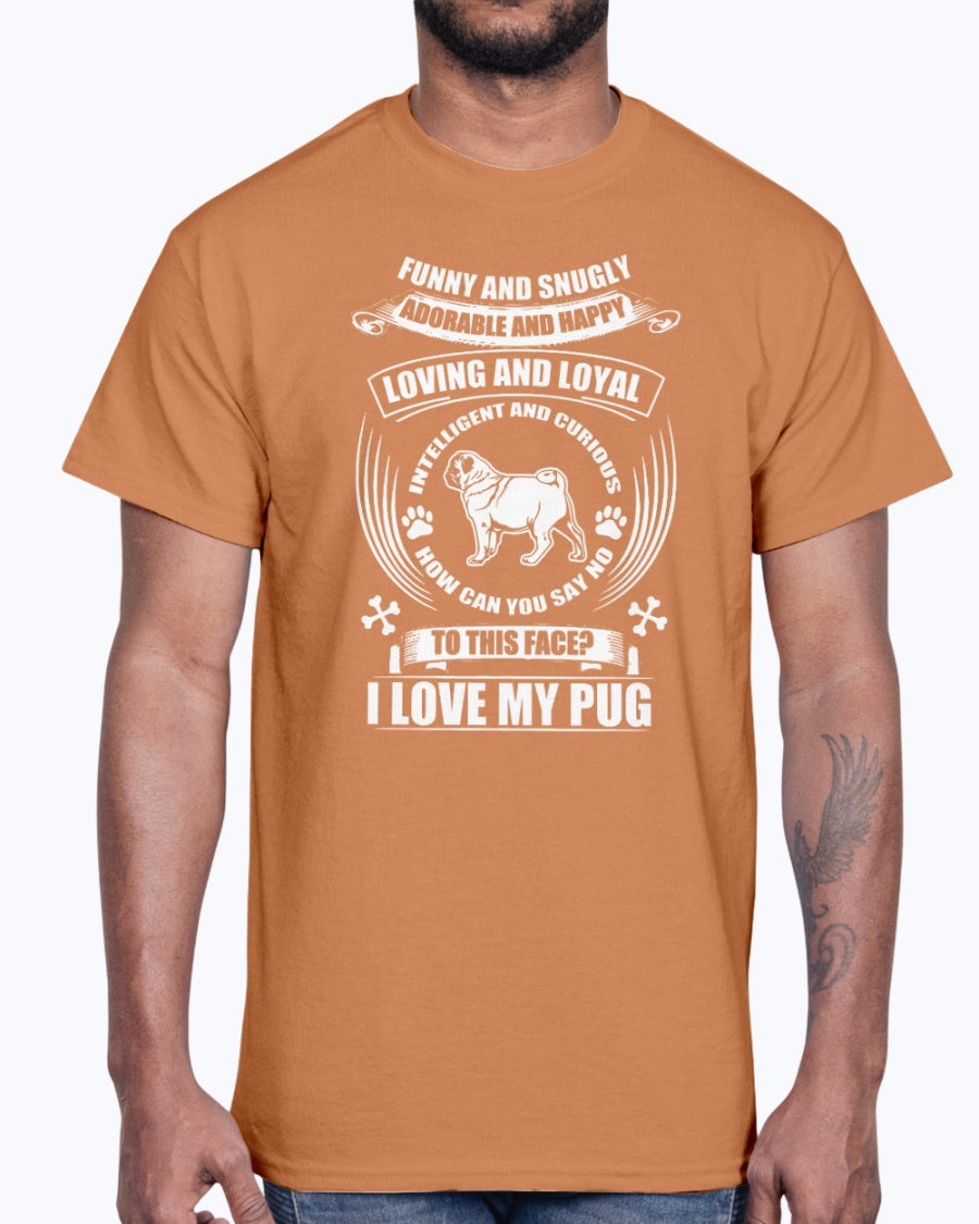 Men's Gildan Ultra Cotton T-Shirt I love my pug