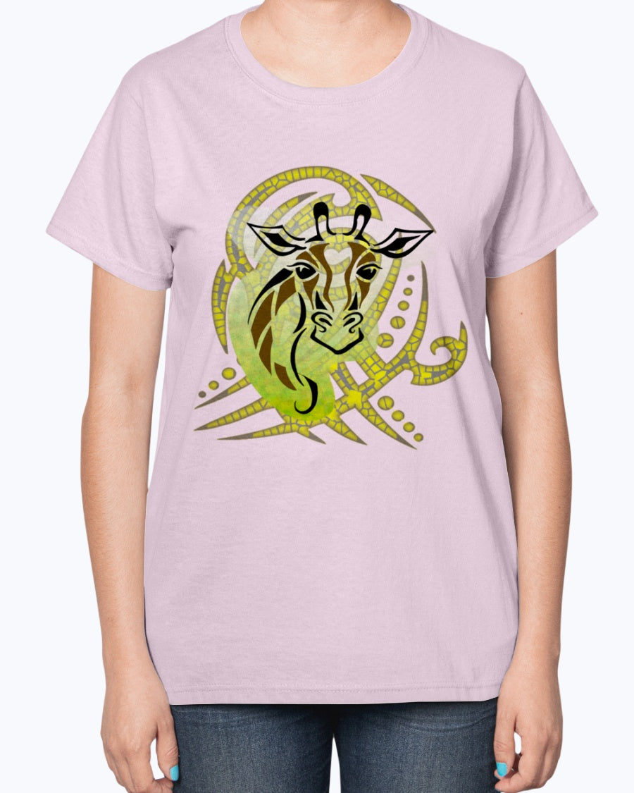 Gildan 2000L Ultra Cotton Ladies T-Shirt 14 colors Light Giraffe with design