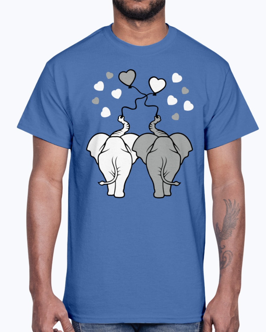 Men's Gildan Ultra Cotton T-Shirt Asphalt elephants in love