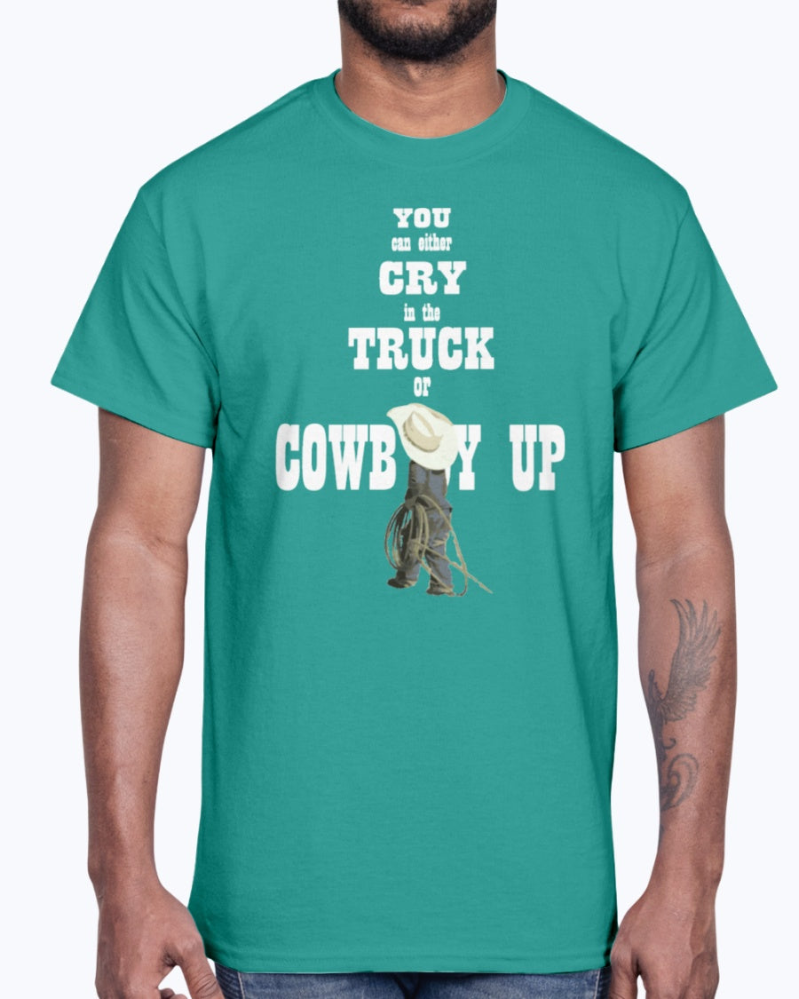 Men's Gildan Ultra Cotton T-Shirt Cowboy up youth