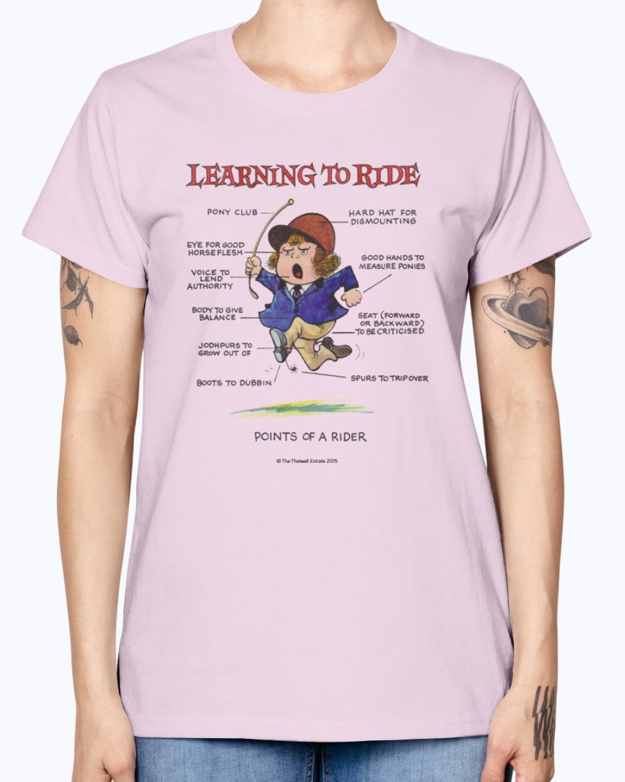 Gildan Ladies Missy T-Shirt. Thelwell Points Of A Rider Learning