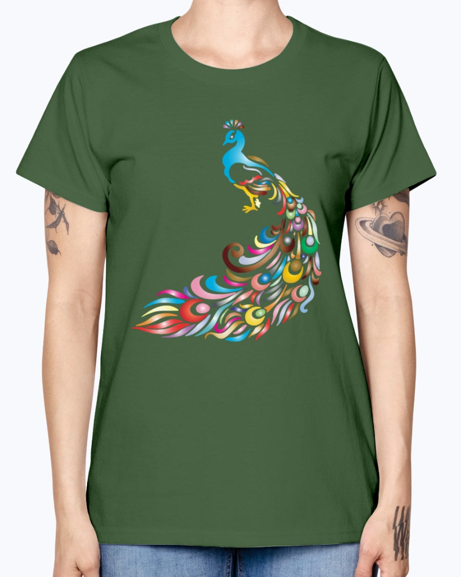 Gildan Ladies Missy T-Shirt 16 colors Chromatic Peacock 2 No Background