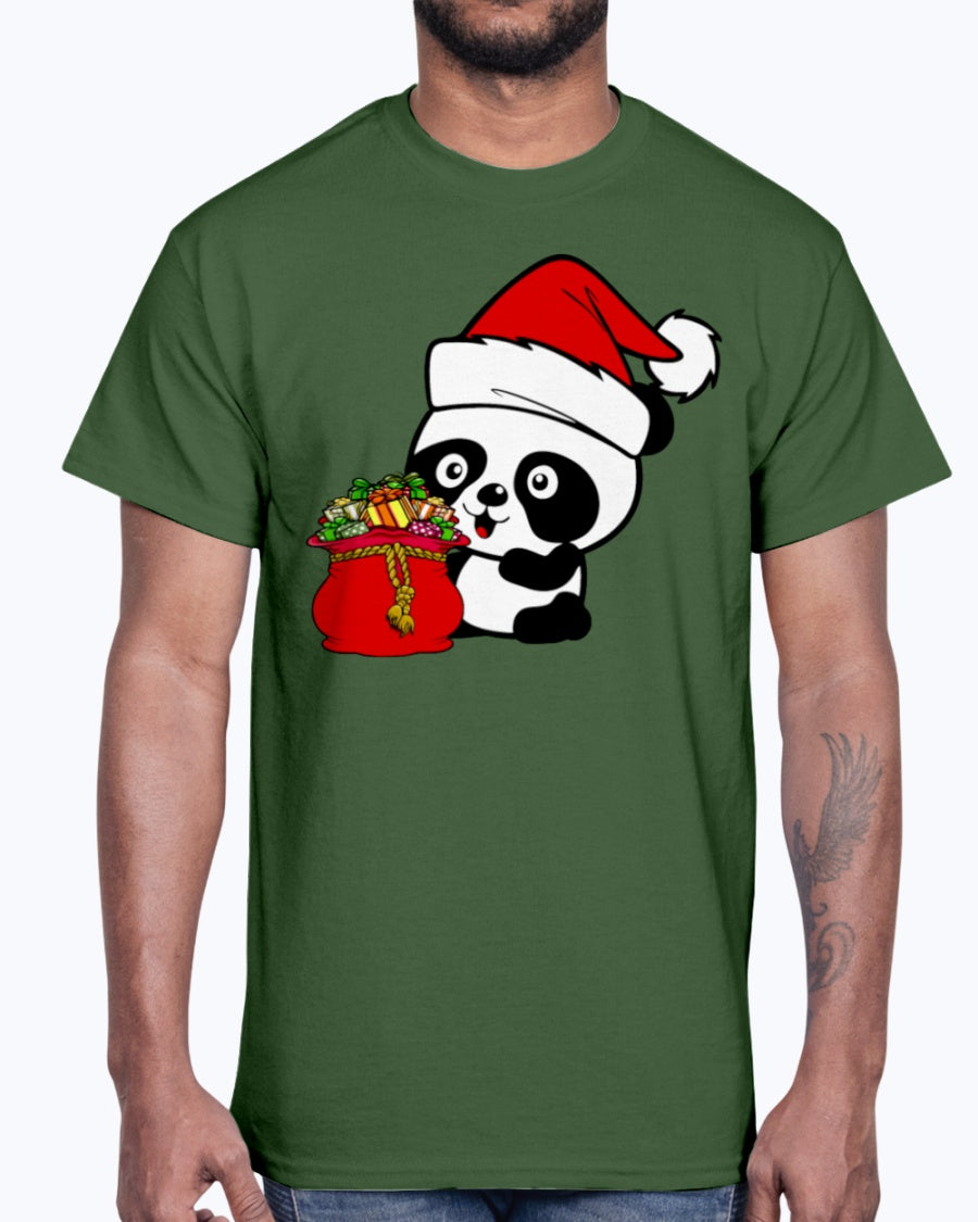 Men's Gildan Ultra Cotton T-Shirt .Santa Panda