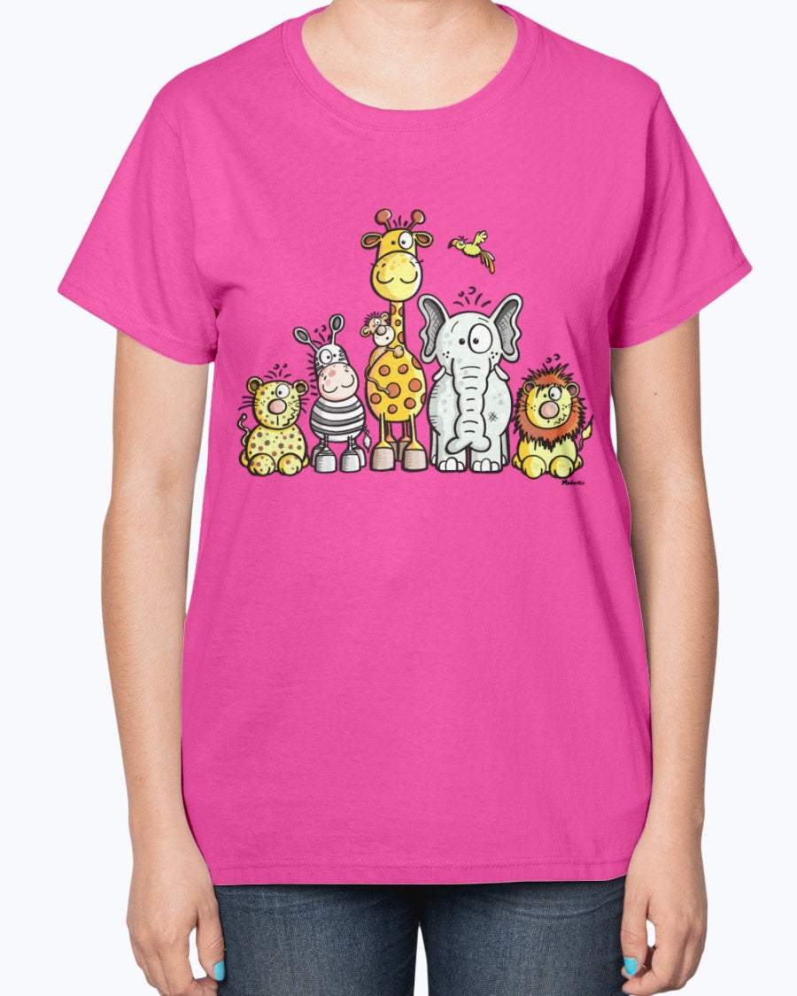 Gildan 2000L Ultra Cotton Ladies T-Shirt 14 colors Light Happy African Animal Team