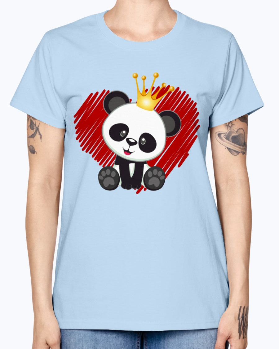 Gildan Ladies Missy T-Shirt. Cute panda love.