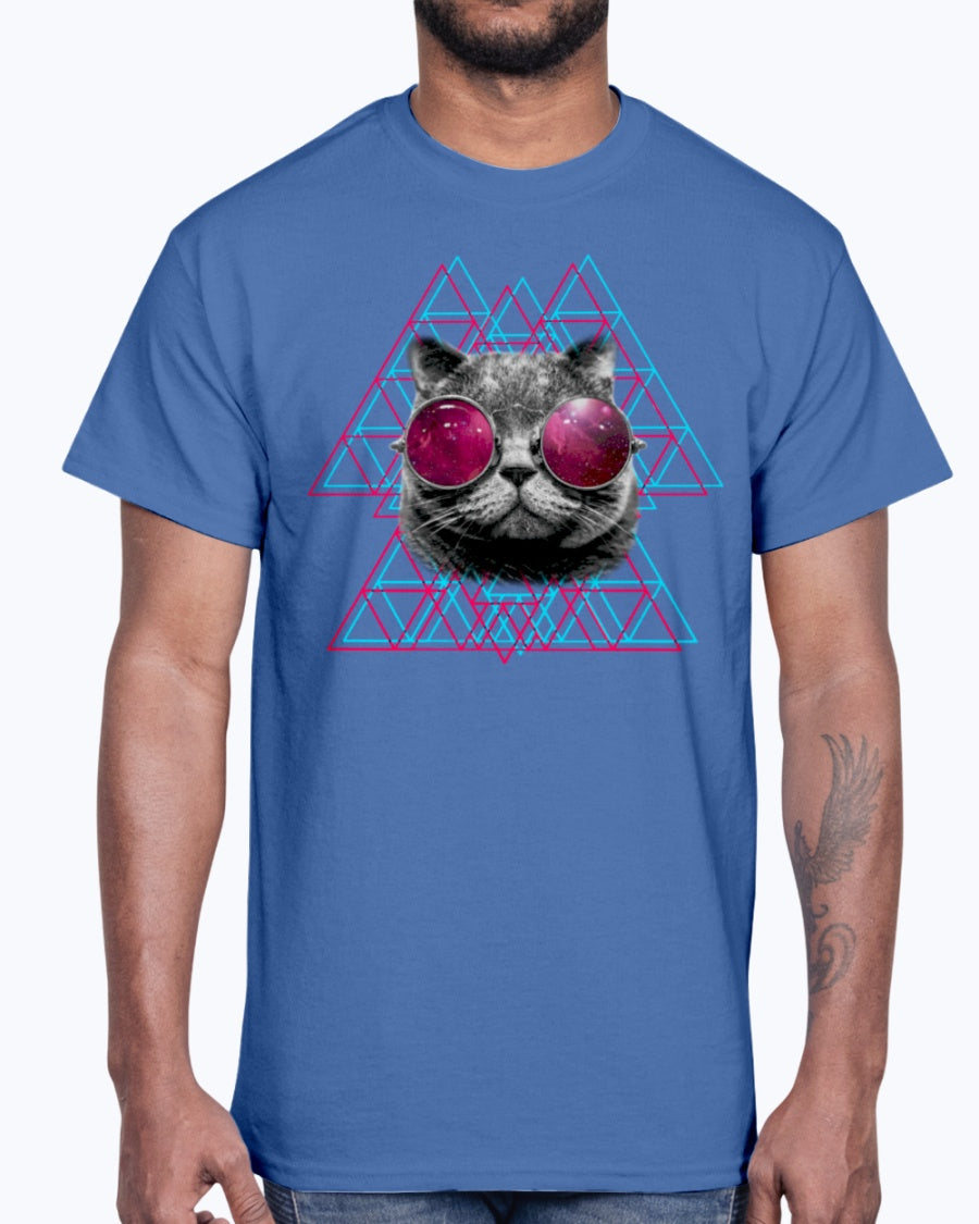 Men's Gildan Ultra Cotton T-Shirt 3D Space Cat (Mens)