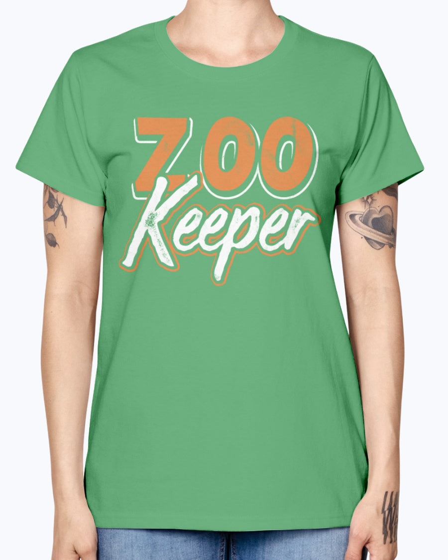 Gildan Ladies Missy T-Shirt 16 colors . Zoo Keeper
