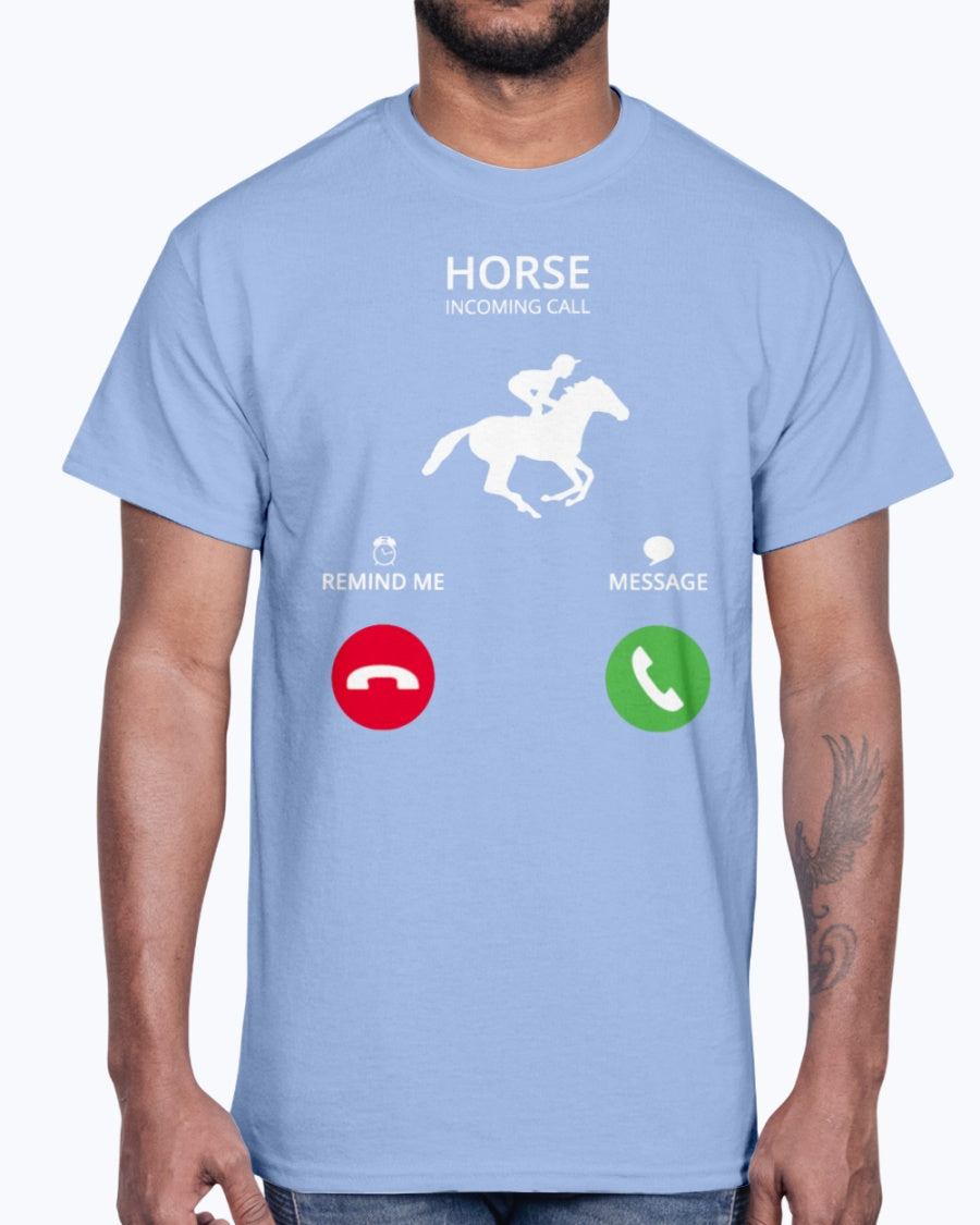 Men's Gildan Ultra Cotton T-Shirt .Call mobile anruf horsewoman riding horse