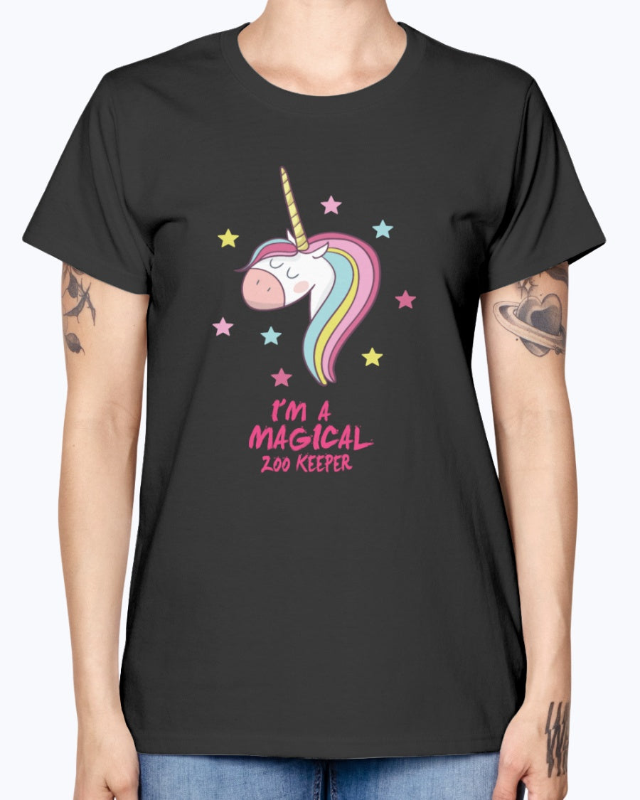 Gildan Ladies Missy T-Shirt 16 colors . Im a magical zoo keeper