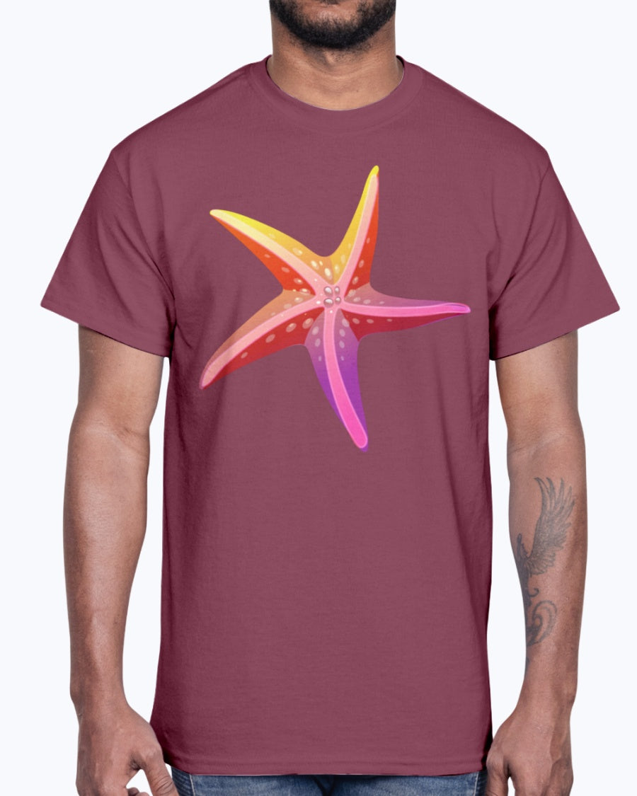 Men's Gildan Ultra Cotton T-Shirt . Sea starfish vector image cool art awesome drawing