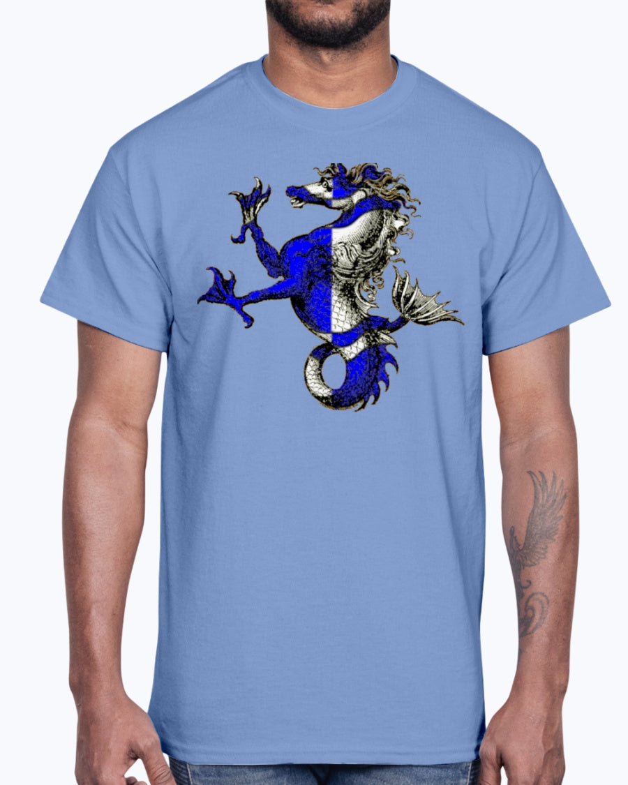 Men's Gildan Ultra Cotton T-Shirt .Atlantia heraldic seahorse