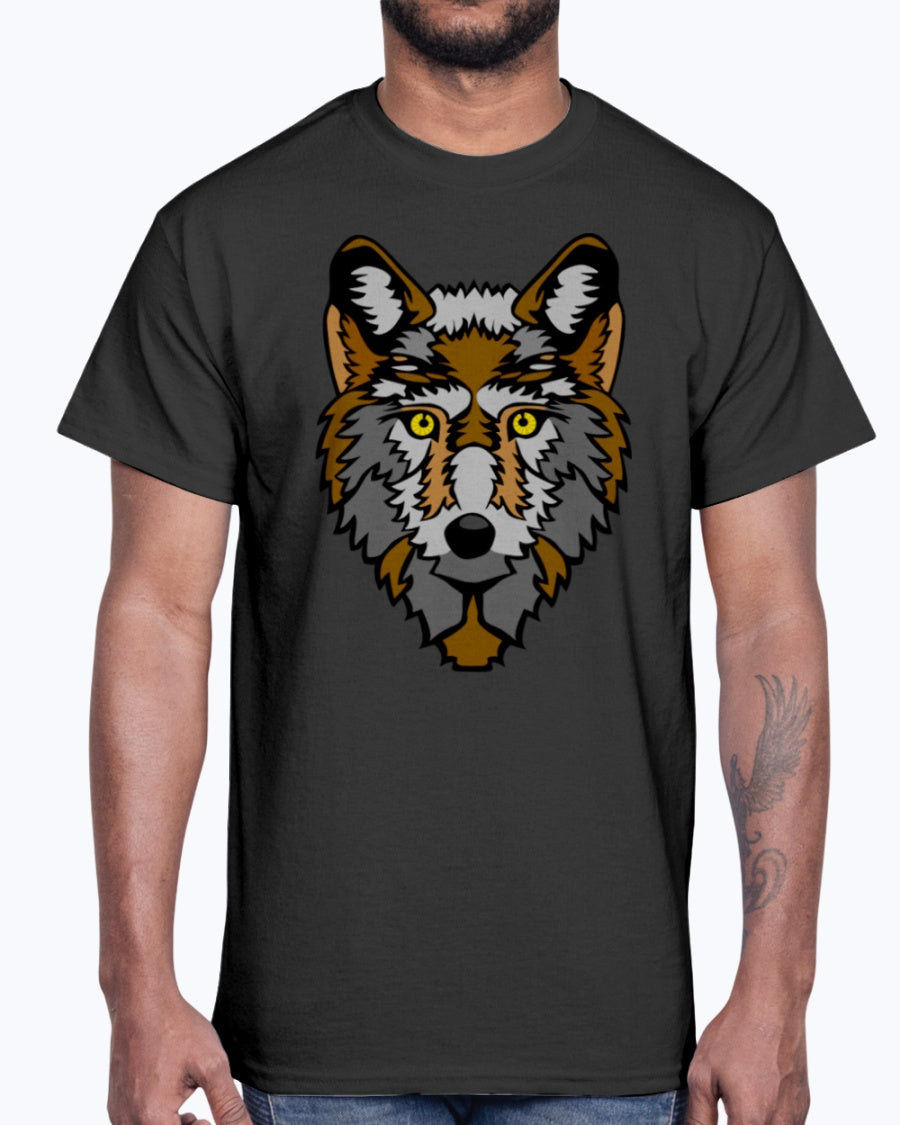 Men's Gildan Ultra Cotton T-Shirt 12 Dark colors Wolf wolfes wolves