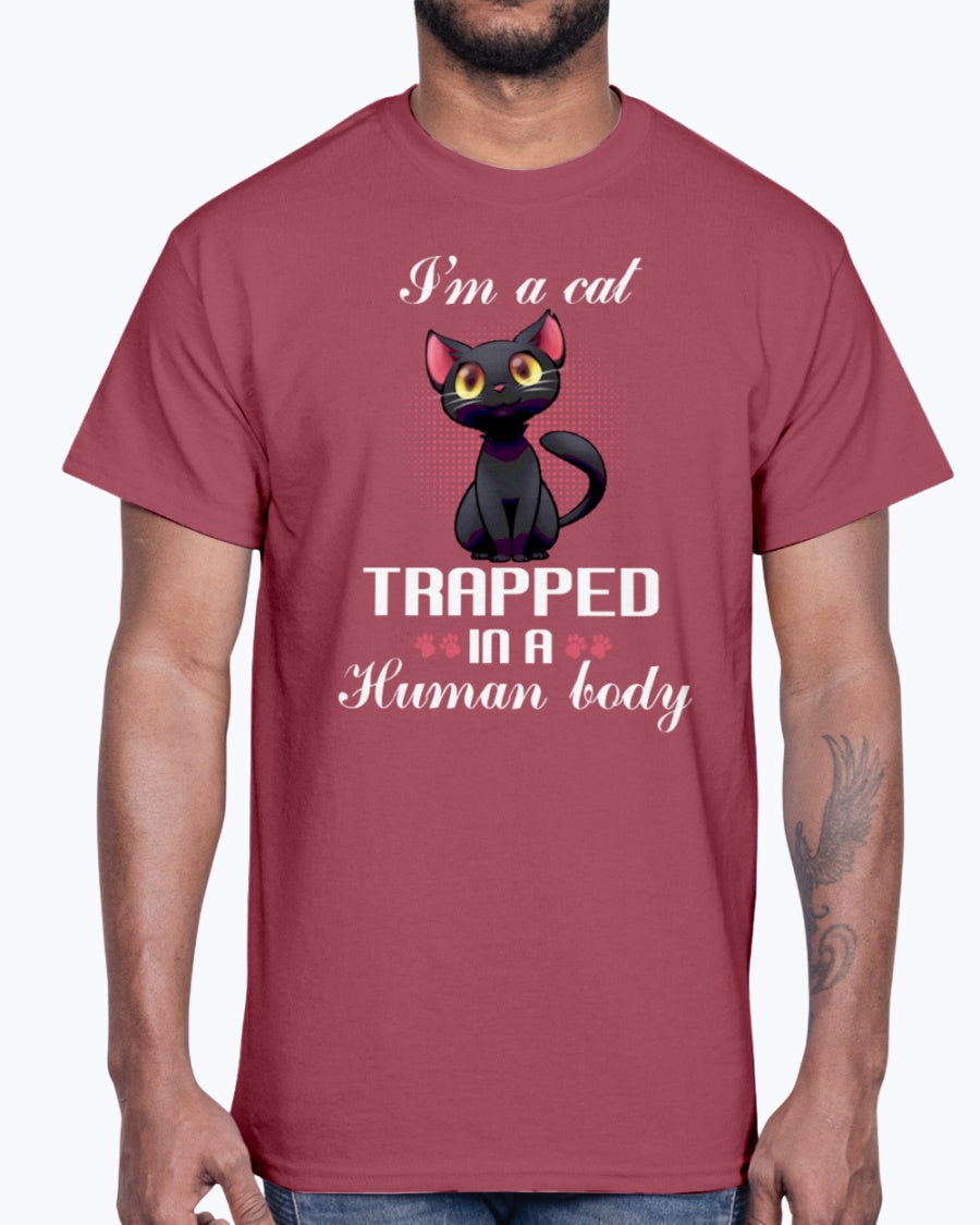 G2000 Unisex Ultra Cotton T-Shirt. I'm a cat trapped in a human body
