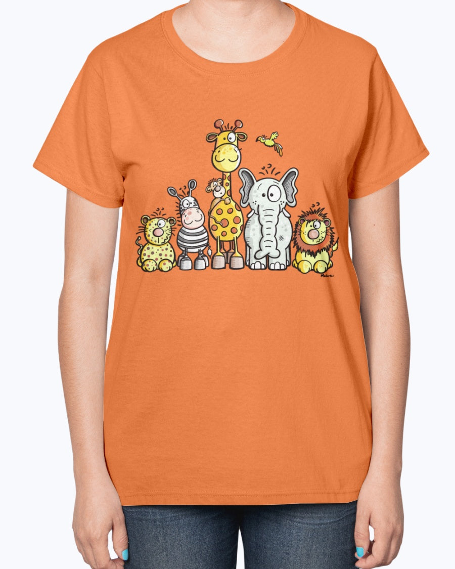 Gildan 2000L Ultra Cotton Ladies T-Shirt 14 colors Light Happy African Animal Team