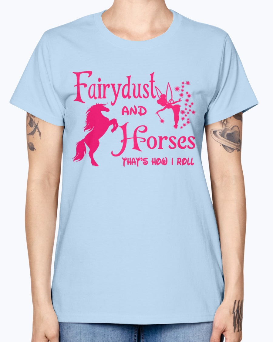 Gildan Ladies Missy T-Shirt Fairydust and horse t shirt