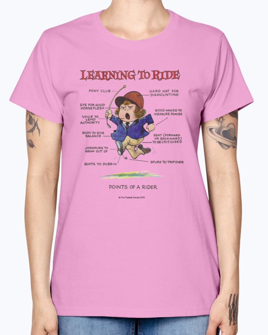 Gildan Ladies Missy T-Shirt. Thelwell Points Of A Rider Learning