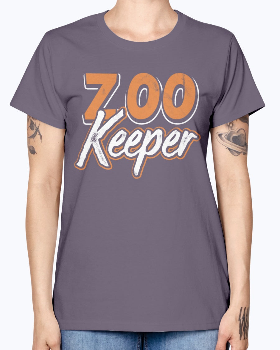 Gildan Ladies Missy T-Shirt 16 colors . Zoo Keeper