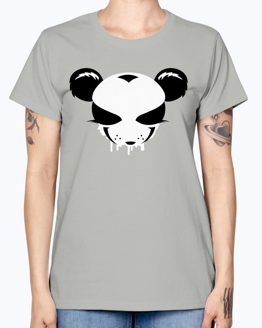 Gildan Ladies Missy T-Shirt . A panda face as a graffiti design